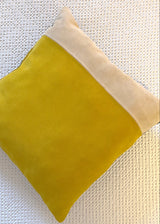 MIMOSA AND HUNTER GREEN OVERSTUFFED SUEDE THROW PILLOW