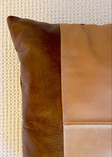 PAGODE OVERSTUFFED LEATHER THROW PILLOW