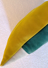 MIMOSA AND HUNTER GREEN OVERSTUFFED SUEDE THROW PILLOW
