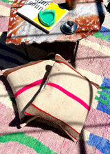 STRIPED INTENTIONS WOVEN WOOL SET OF 2 THROW PILLOWS