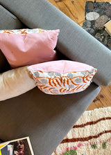 PRETTY IN PINK ORGANIC PRINTED COTTON THROW PILLOW