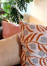 PRETTY IN PINK ORGANIC PRINTED COTTON THROW PILLOW