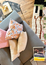 PRETTY IN PINK ORGANIC PRINTED COTTON THROW PILLOW