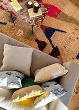 SWEET AS HONEY ORGANIC PRINTED COTTON THROW PILLOW