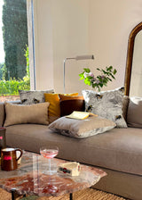 SWEET AS HONEY ORGANIC PRINTED COTTON THROW PILLOW