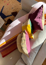 PERPI PURPLE JUTE AND COTTON SET OF 2 THROW PILLOWS