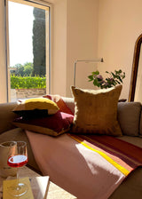 PERPI PURPLE JUTE AND COTTON SET OF 2 THROW PILLOWS