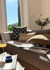 FLY HIGH JUTE AND ORGANIC PRINTED COTTON THROW PILLOWS SET OF 2