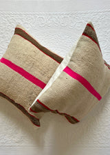 STRIPED INTENTIONS WOVEN WOOL SET OF 2 THROW PILLOWS