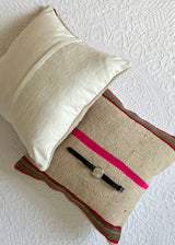 STRIPED INTENTIONS WOVEN WOOL SET OF 2 THROW PILLOWS