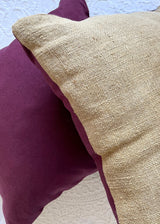 PERPI PURPLE JUTE AND COTTON SET OF 2 THROW PILLOWS