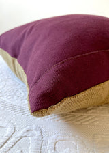 PERPI PURPLE JUTE AND COTTON SET OF 2 THROW PILLOWS