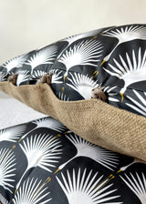 FLY HIGH JUTE AND ORGANIC PRINTED COTTON THROW PILLOWS SET OF 2