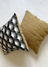 FLY HIGH JUTE AND ORGANIC PRINTED COTTON THROW PILLOWS SET OF 2