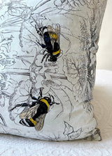 SWEET AS HONEY ORGANIC PRINTED COTTON THROW PILLOW