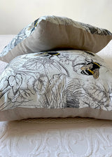 SWEET AS HONEY ORGANIC PRINTED COTTON THROW PILLOW
