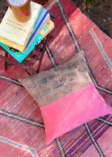 NUMBER EIGHTEEN CASHMERE AND VINTAGE JUTE THROW PILLOW