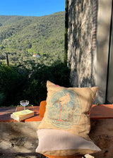 PELICAN CAPS CASHMERE / WOOL AND VINTAGE JUTE THROW PILLOWS SET OF 2