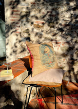 PELICAN CAPS CASHMERE / WOOL AND VINTAGE JUTE THROW PILLOWS SET OF 2