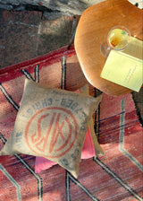 PELICAN CAPS CASHMERE / WOOL AND VINTAGE JUTE THROW PILLOWS SET OF 2