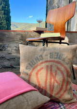 PELICAN CAPS CASHMERE / WOOL AND VINTAGE JUTE THROW PILLOWS SET OF 2