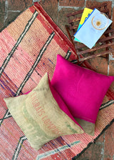 BUENA VISTA CASHMERE / WOOL AND VINTAGE JUTE THROW PILLOWS SET OF 2
