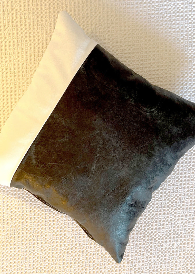 PADDINGTON OVERSTUFFED LEATHER THROW PILLOW