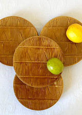 BAMBOO DESSERT & CHESSE PLATES, SET OF 6