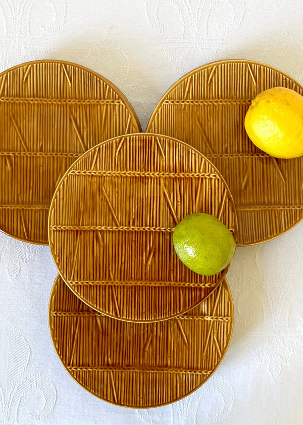 BAMBOO DESSERT & CHESSE PLATES, SET OF 6