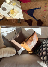 PAGODE OVERSTUFFED LEATHER THROW PILLOW