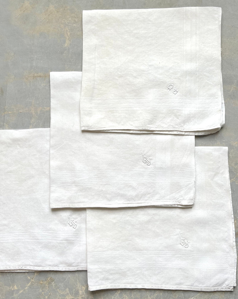 WHITE LINEN NAPKINS SET OF 4