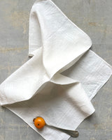 WHITE LINEN NAPKINS SET OF 4