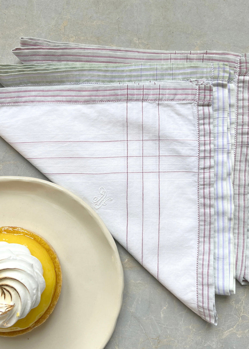 STRIPED LINEN NAPKINS SET OF 6