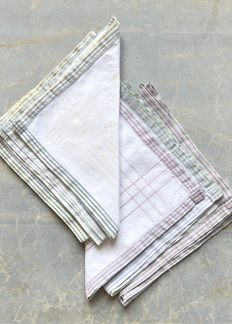 STRIPED LINEN NAPKINS SET OF 6