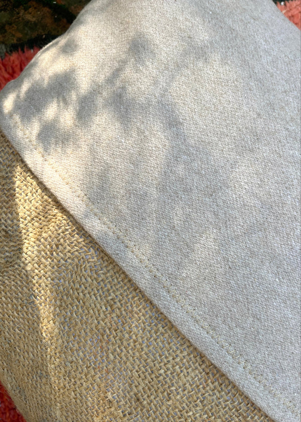 NORWICH AND YORK BOILED WOOL AND VINTAGE JUTE THROW PILLOW