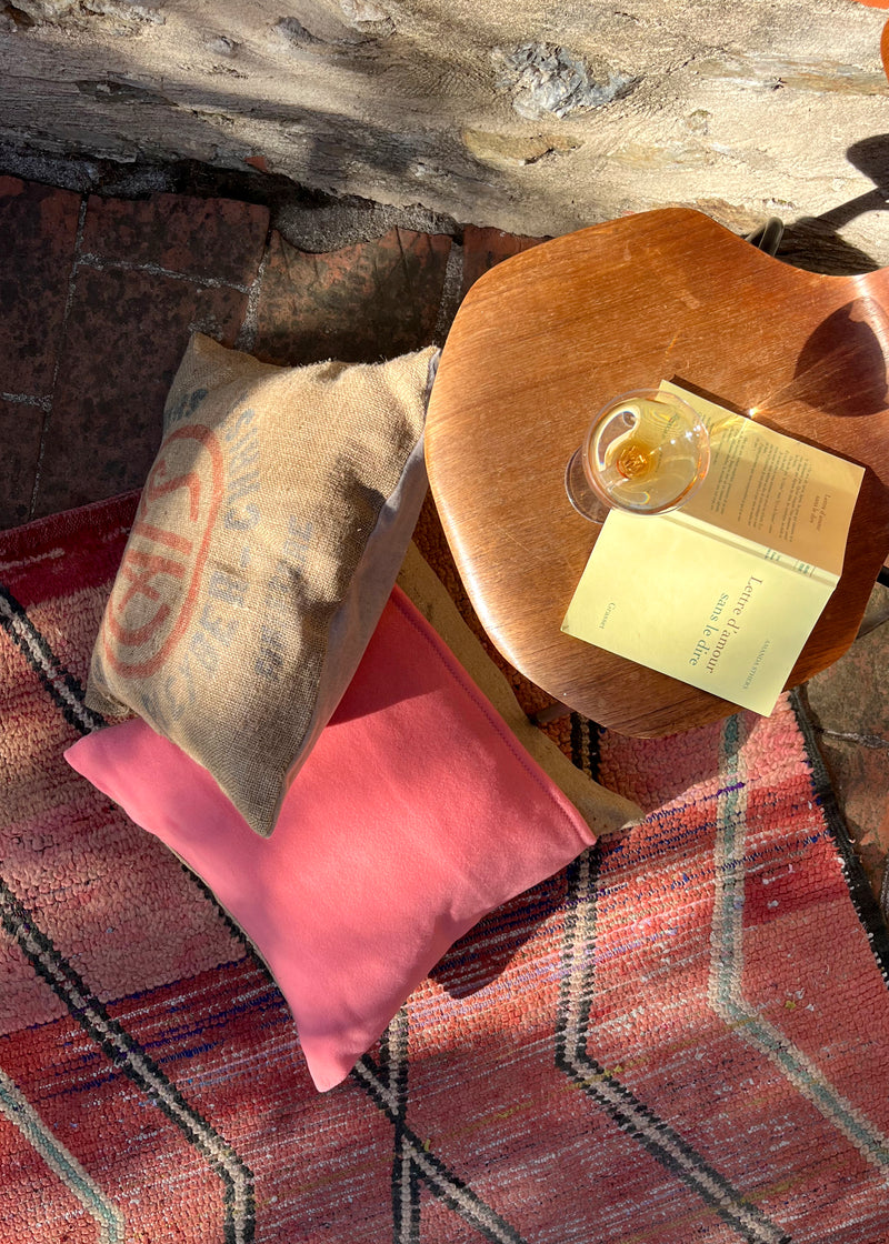 PELICAN CAPS CASHMERE / WOOL AND VINTAGE JUTE THROW PILLOWS SET OF 2