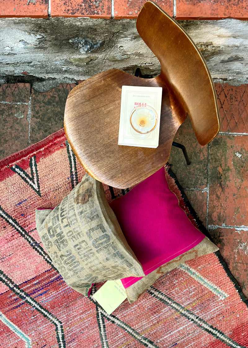 GOAT AND GUATEMALAN CASHMERE / WOOL AND VINTAGE JUTE THROW PILLOWS SET OF 2